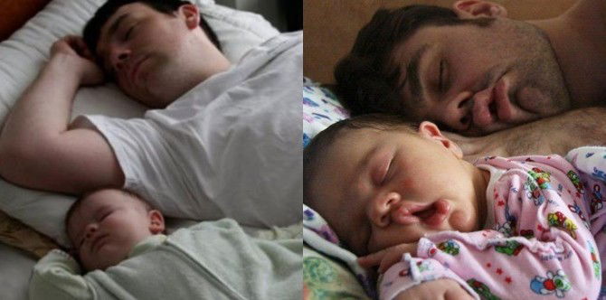 Koleksi Gambar Tidur Anak Dan Bapa Yang Lucu & Mencuit Hati, Macam-Macam Gaya!