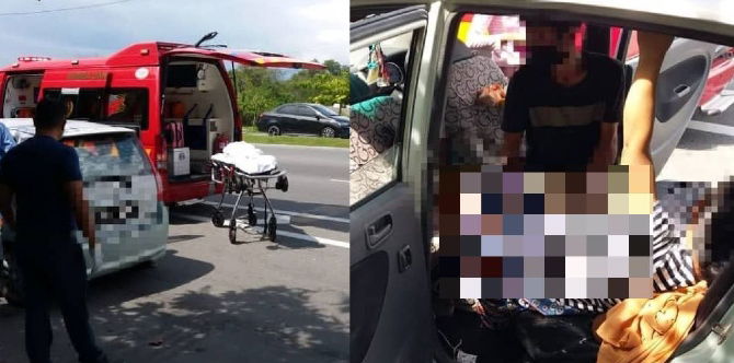 Wanita Tersangkut Jalan Jem, Terpaksa Melahirkan Bayi Dalam Kereta Ditemani Suami