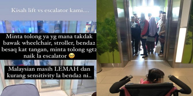 Sukar Dapat Lif Di Mall, Ibu Ini Tegur Sikap Orang Ramai Yang Selfish & Tidak Bertimbang Rasa