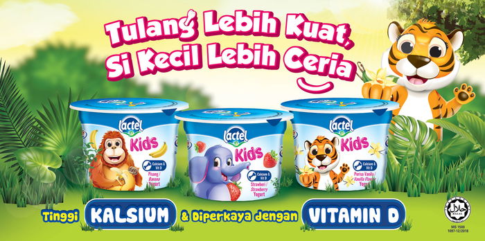 Yogurt Lactel Kids Snek Sihat Untuk Anak Anda, Diperkaya Dengan Vitamin D & Tinggi Kalsium Bagi Menyokong Tumbesaran Tulang Si Kecil!