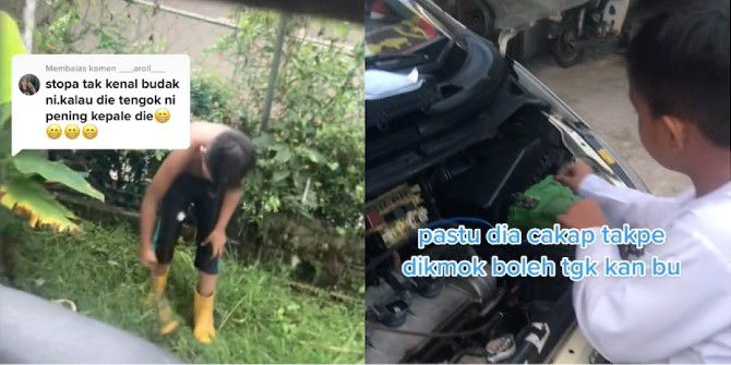 ''Kecik-Kecik Dah Pandai Baiki Kereta & Drill,'' Ibu Senang Hati Dapat Anak Serba Boleh
