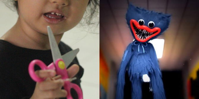 Anak Ambil Gunting Nak Tikam Adik, Bila Ibu Selidik Rupanya Terpengaruh Kartun Huggy Wuggy