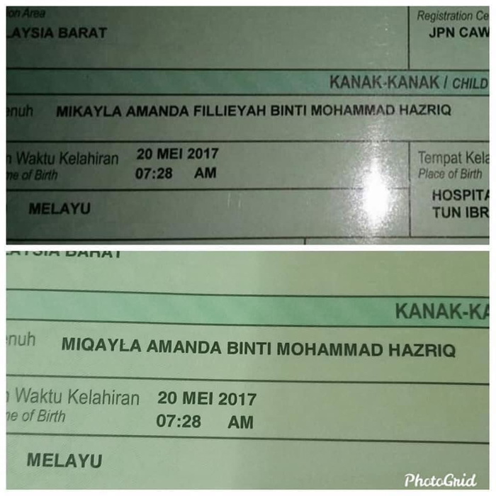 panduan tukar nama anak